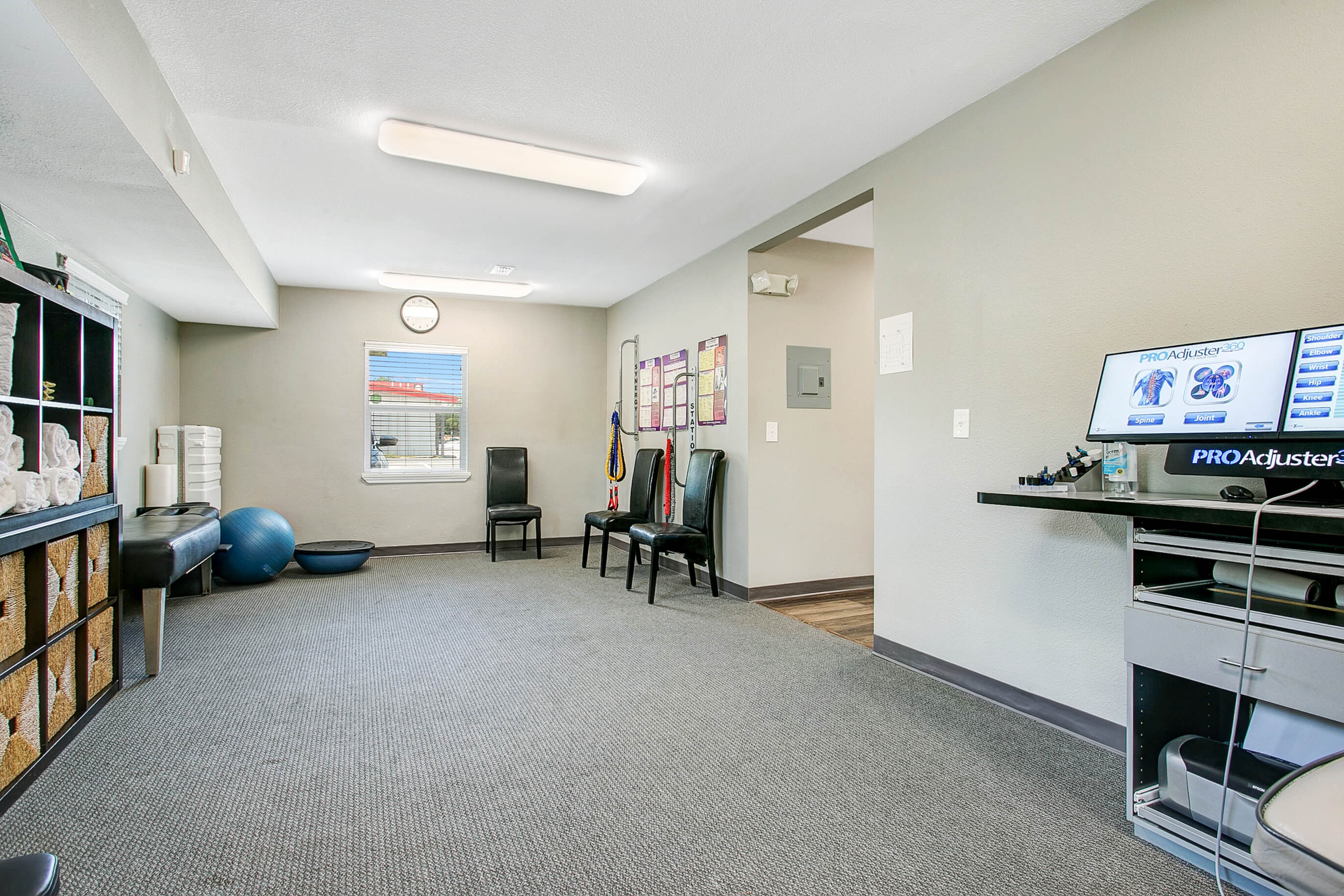 Patient exercise and stretching area at ProCare chiropractic clinic