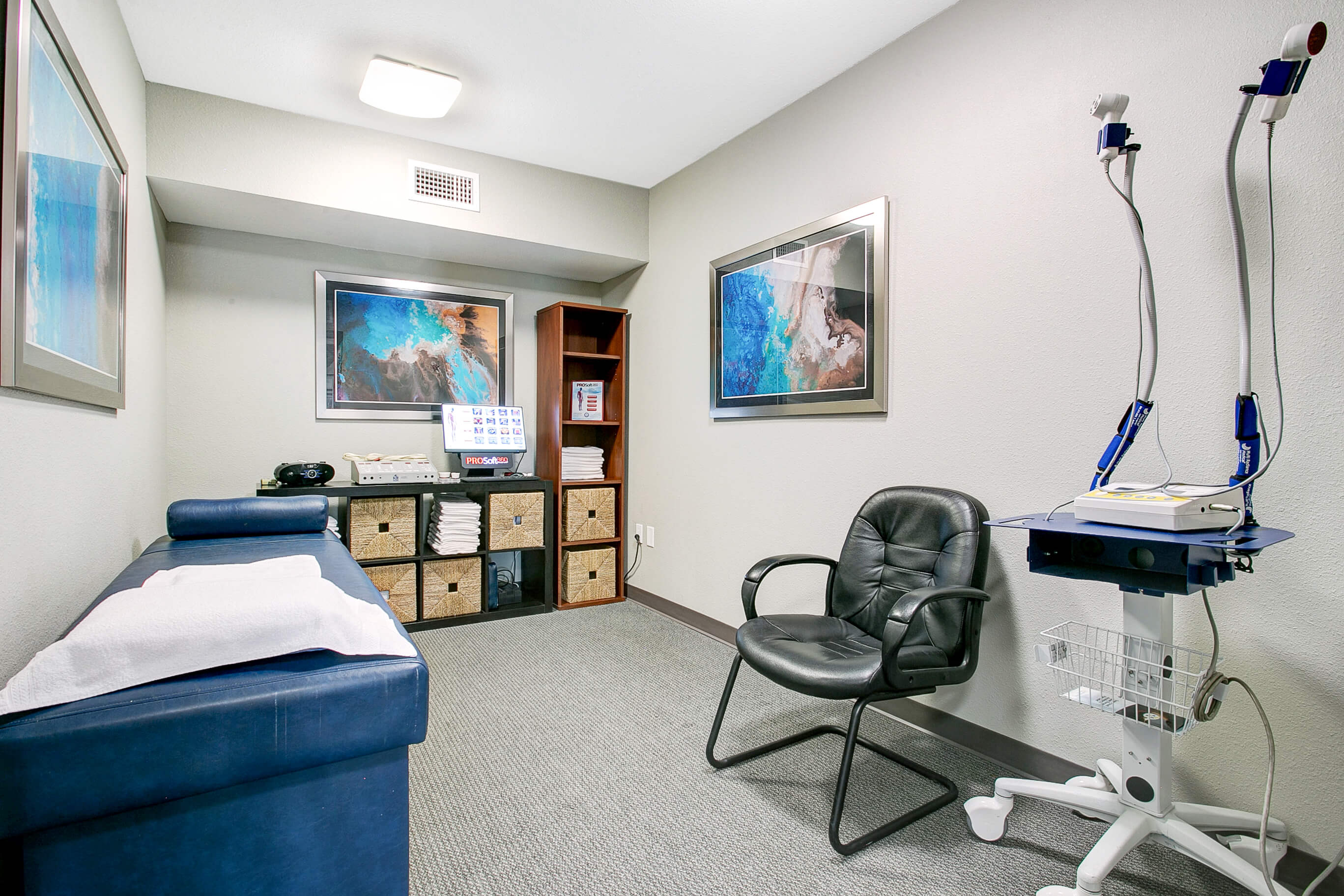 Chiropractic adjustment table and equipment at ProCare Health Center